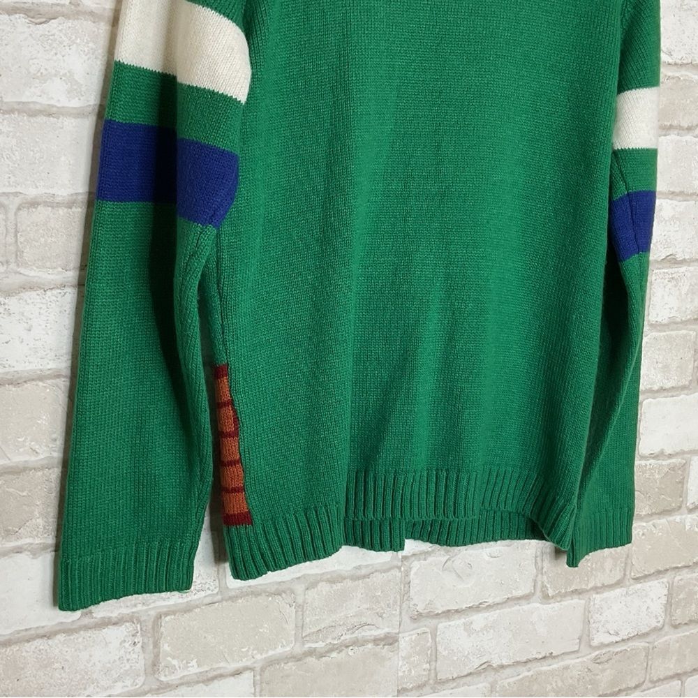 Festive Knit Green Christmas Santa Crewneck Size XL 14-16 - Picture 10 of 16